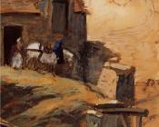 卡米耶 毕沙罗 : White Horse on a Farm